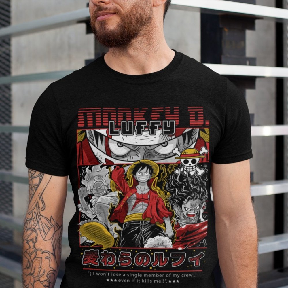 Luffy T-shirt One Piece Pirates Ace Horror Anime Gifts Exclusive Shirt All Size